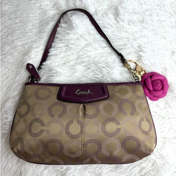 COACH y2k Purple Signature Canvas Wristlet Mini Purse - Picture 1 of 11